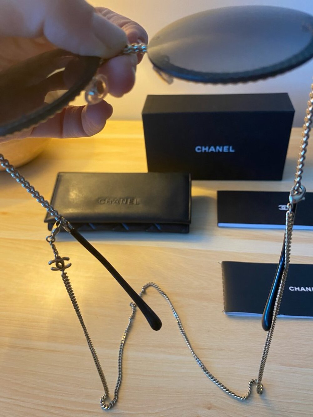 CHANEL Sunglasses with Gold Chain - Picture 3 of 10